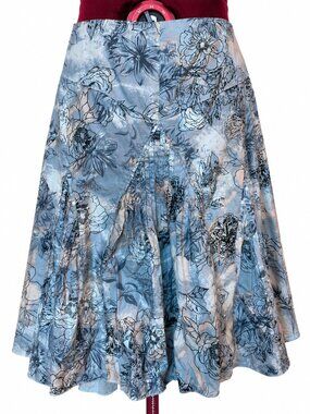 Point Zero by Nicole Benisti - Floral Prints Midi Skirt – Size 13/14